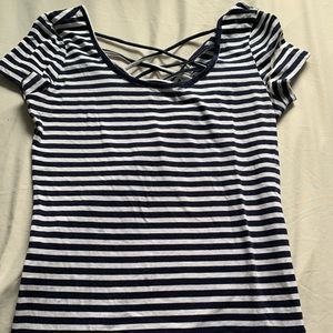 Never worn,stripped navy blue and white t-shirt